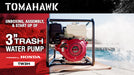 PRE ORDER: 3 Inch Trash Water Pump 375 GPM 8 HP GX270 powered by Honda Portable Utility - Sweatfully