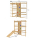 Walnut 9-in-1 Swedish Ladder Wall Gym | Indoor Wooden Climber & Activity Set for Kids - Sweatfully
