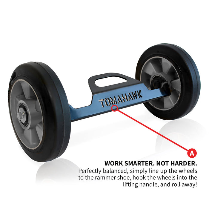 Transport Wheel Kit for 10" Tamper Shoe for Tomahawk Tamping Rammer - Sweatfully