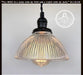 Factory Antique Glass Holophane Pendant Light - Sweatfully