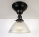 Vintage Factory Holophane Glass With Exposed Socket Light - Sweatfully