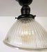 Vintage Factory Holophane Glass With Exposed Socket Light - Sweatfully
