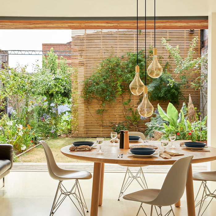 Triple Pendant in Oak - White Canopy - Sweatfully