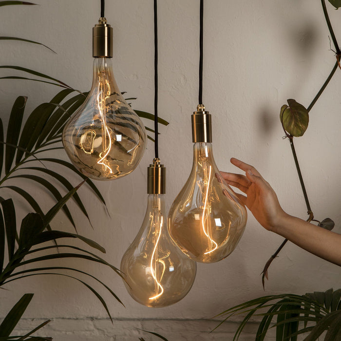 Triple Pendant in Brass + Voronoi II - Sweatfully