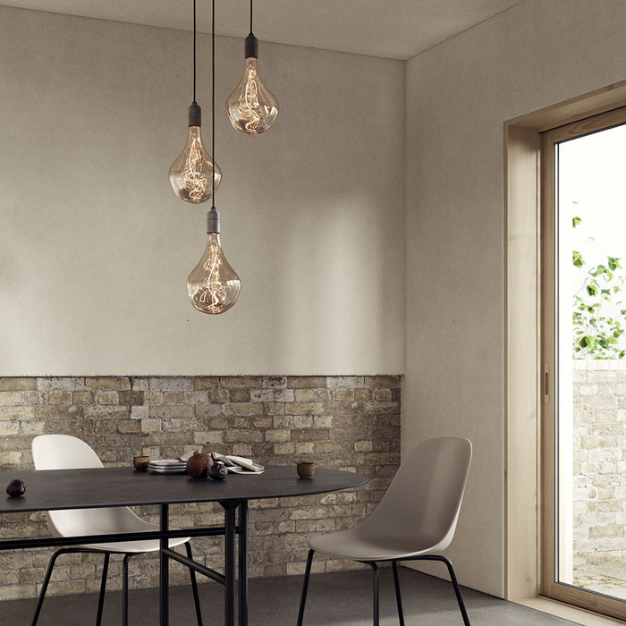 Triple Pendant in Brass + Voronoi II - Sweatfully