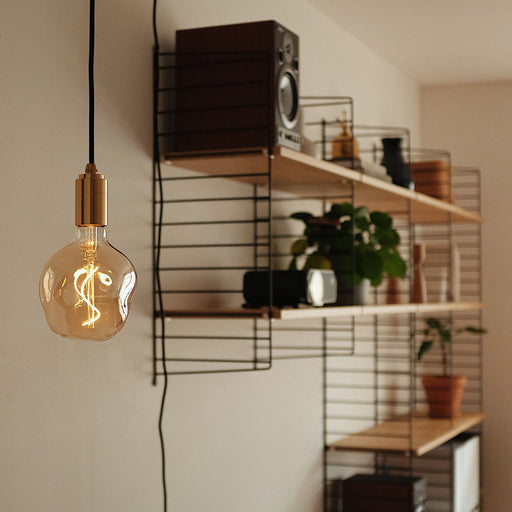 Voronoi I Plug-In Pendant in Brass - Sweatfully