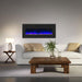 Wall Electric Fireplace with Remote Control and Touch Screen in 13 Flame Colors and Base Lights - Sweatfully