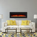 Wall Electric Fireplace with Remote Control and Touch Screen in 13 Flame Colors and Base Lights - Sweatfully
