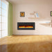 Wall Electric Fireplace with Remote Control and Touch Screen in 13 Flame Colors and Base Lights - Sweatfully