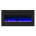 Wall Electric Fireplace with Remote Control and Touch Screen in 13 Flame Colors and Base Lights - Sweatfully
