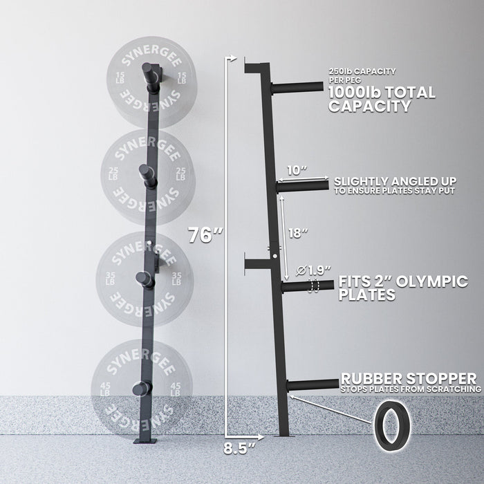 Synergee Weight Plate Wall Storage Rack - Sweatfully
