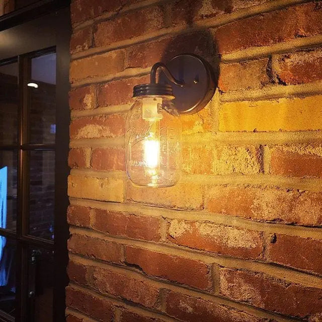 Mason Jar Wall SCONCE Lighting Fixture New Quart - Sweatfully