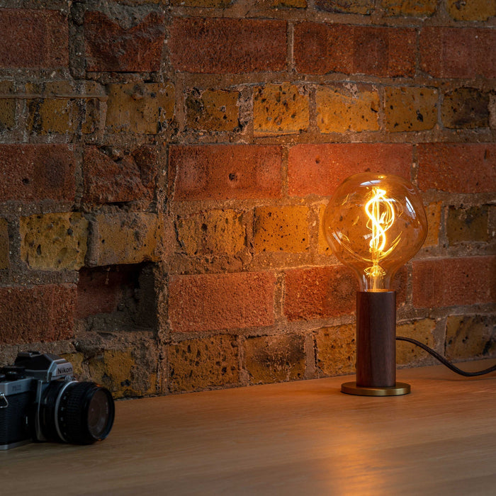 Knuckle Table Lamp in Walnut + Voronoi I - Sweatfully