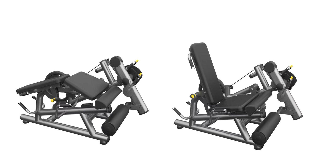 Pro Strength Leg Extension / Prone Leg Curl Combo - Muscle D Fitness - Plate Loaded Quad & Hamstring Machine - Sweatfully