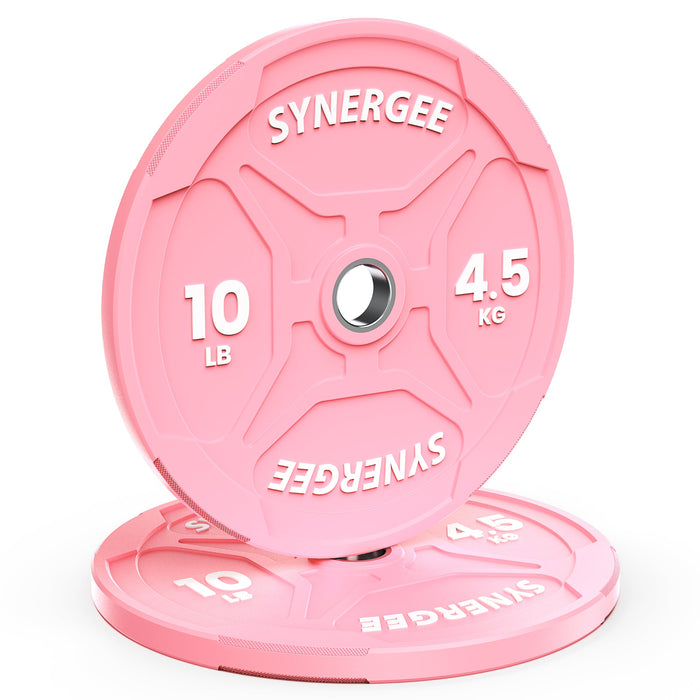 Synergee Pink EZ Grip Bumper Plates - Sweatfully