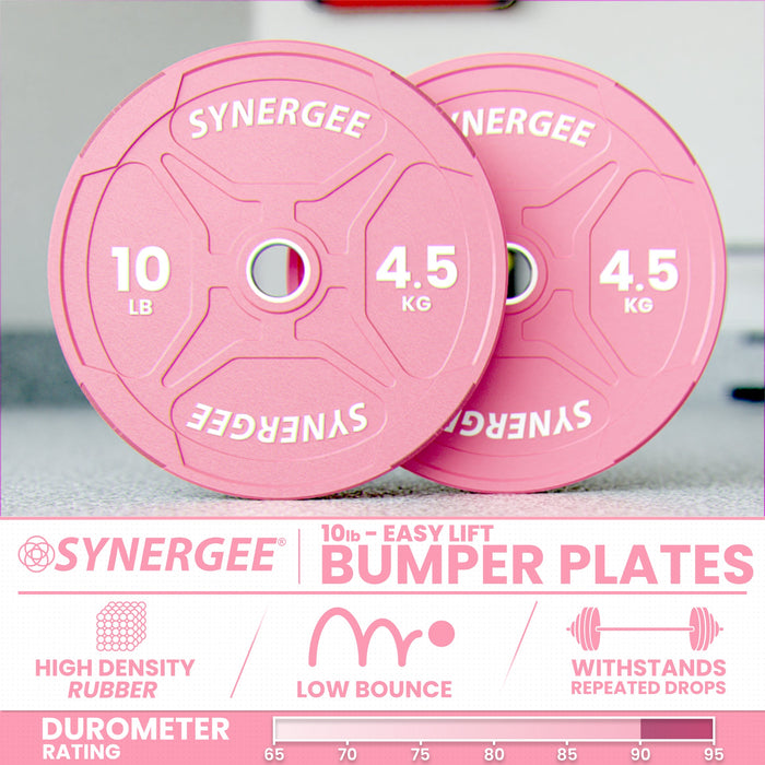 Synergee Pink EZ Grip Bumper Plates - Sweatfully