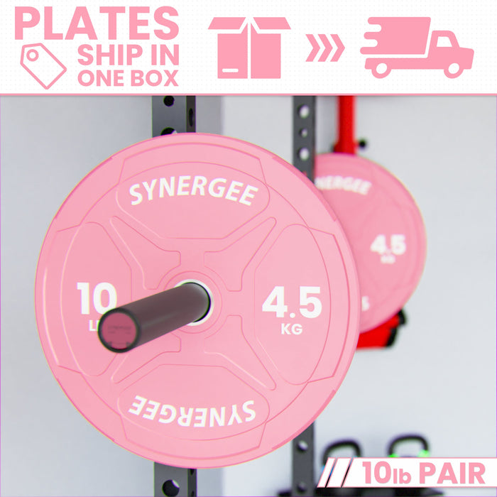 Synergee Pink EZ Grip Bumper Plates - Sweatfully