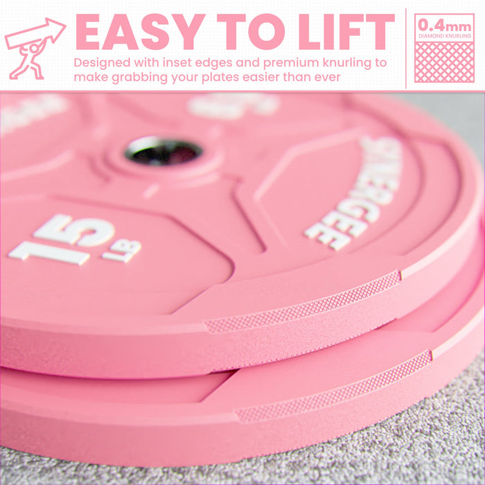 Synergee Pink EZ Grip Bumper Plates - Sweatfully