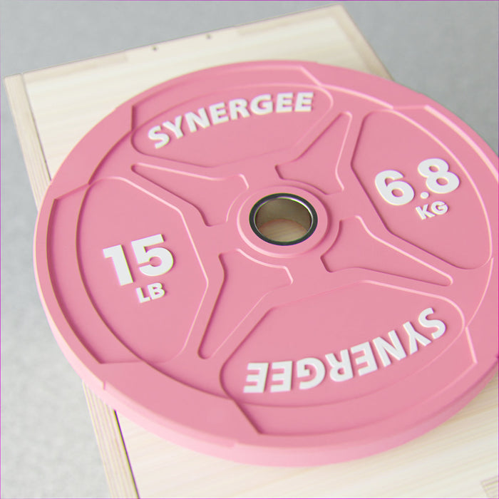 Synergee Pink EZ Grip Bumper Plates - Sweatfully
