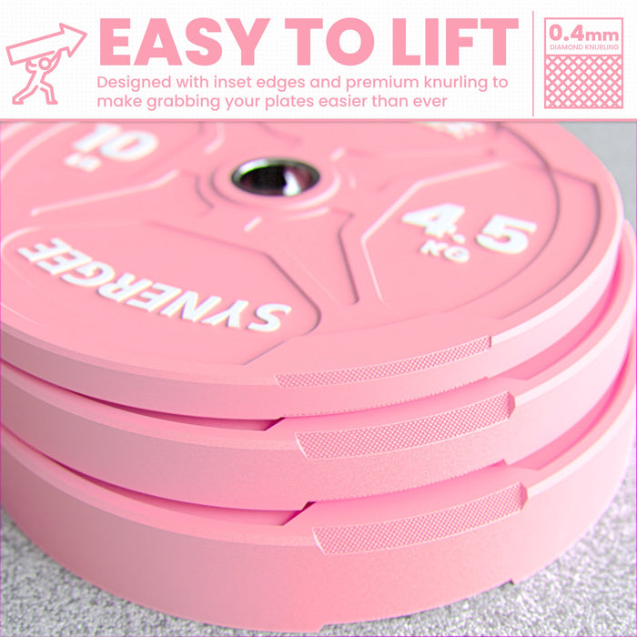 Synergee Pink EZ Grip Bumper Plates - Sweatfully