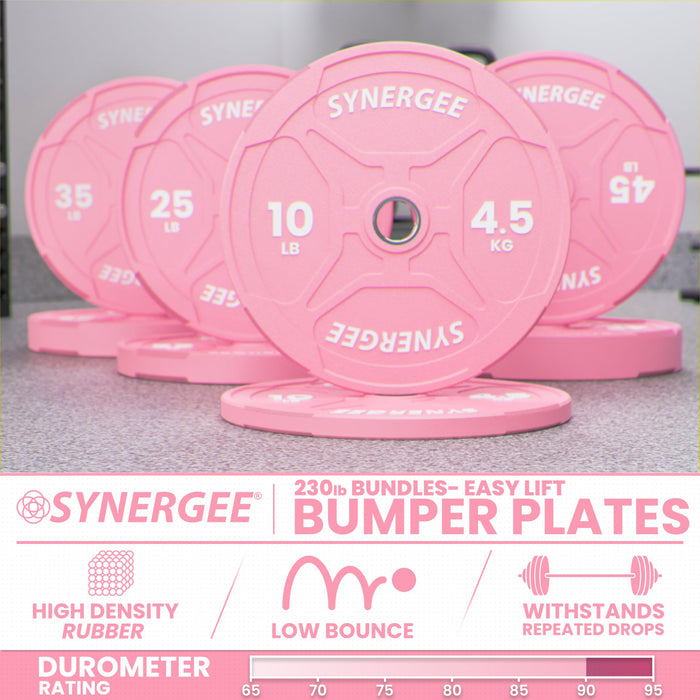 Synergee Pink EZ Grip Bumper Plates - Sweatfully