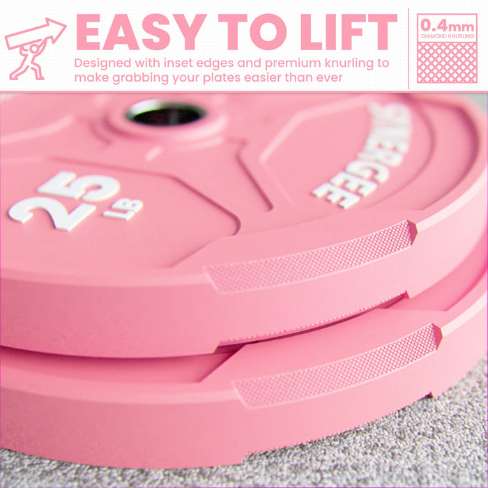 Synergee Pink EZ Grip Bumper Plates - Sweatfully