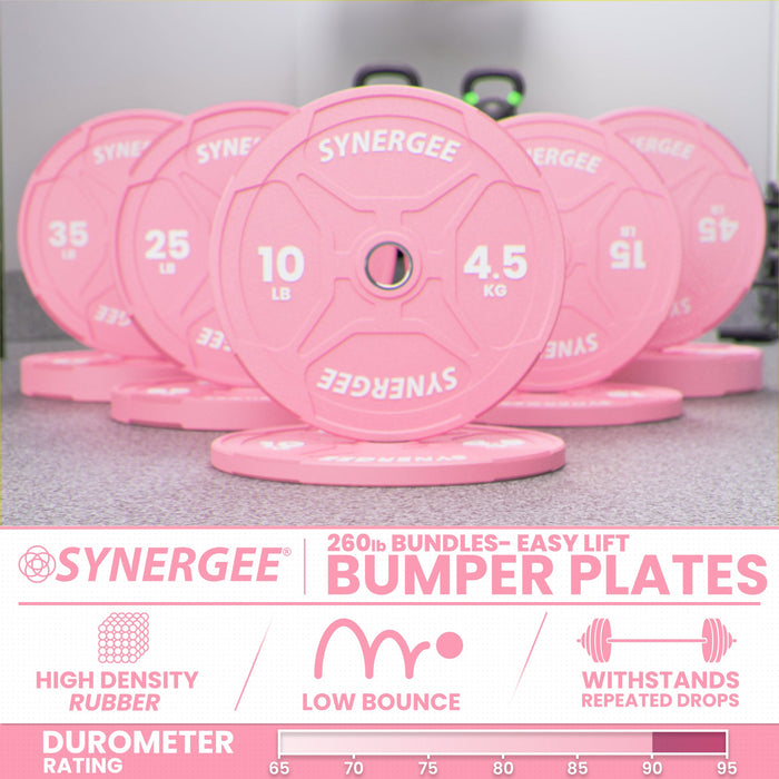 Synergee Pink EZ Grip Bumper Plates - Sweatfully