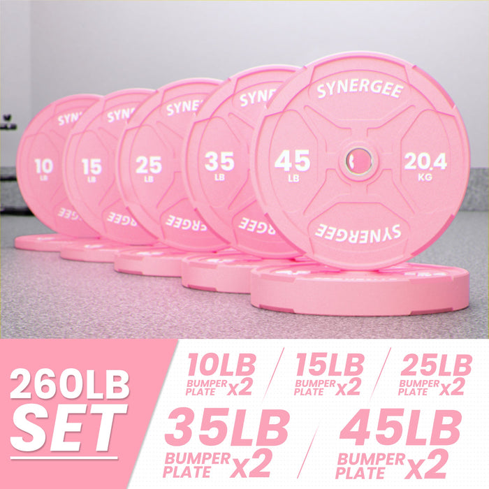 Synergee Pink EZ Grip Bumper Plates - Sweatfully