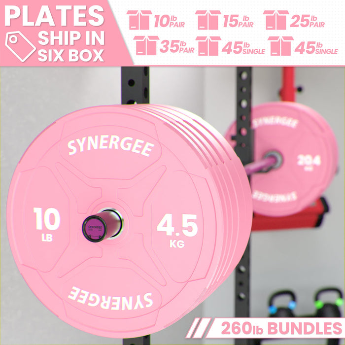 Synergee Pink EZ Grip Bumper Plates - Sweatfully