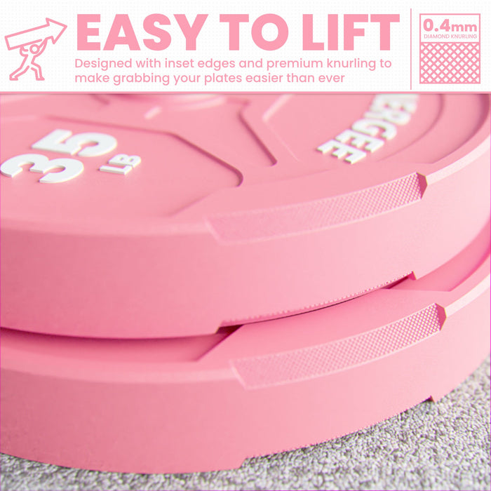 Synergee Pink EZ Grip Bumper Plates - Sweatfully