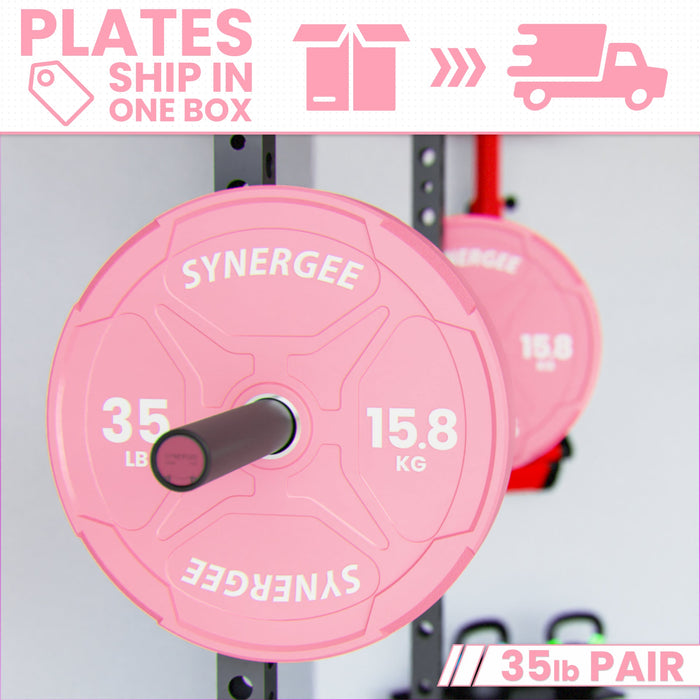 Synergee Pink EZ Grip Bumper Plates - Sweatfully