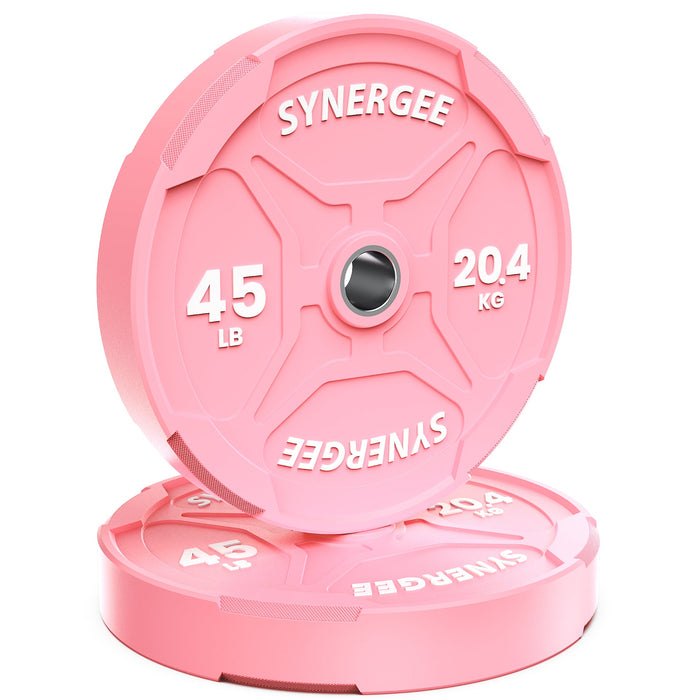 Synergee Pink EZ Grip Bumper Plates - Sweatfully