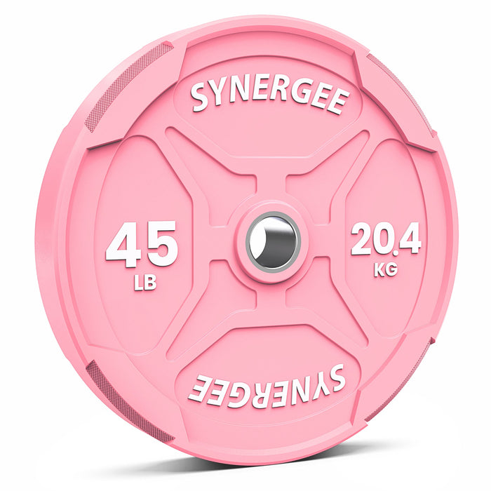 Synergee Pink EZ Grip Bumper Plates - Sweatfully