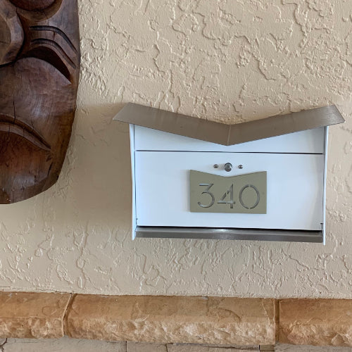 ButterFly Box in ARCTIC WHITE - Wall Mount Mailbox - Sweatfully