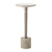 White Marble & Metal Table with Pedestal Base - Sweatfully