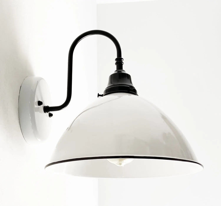 Large White Enamel Wall Sconce Light - Sweatfully