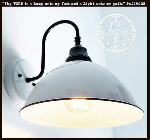 Large White Enamel Wall Sconce Light - Sweatfully