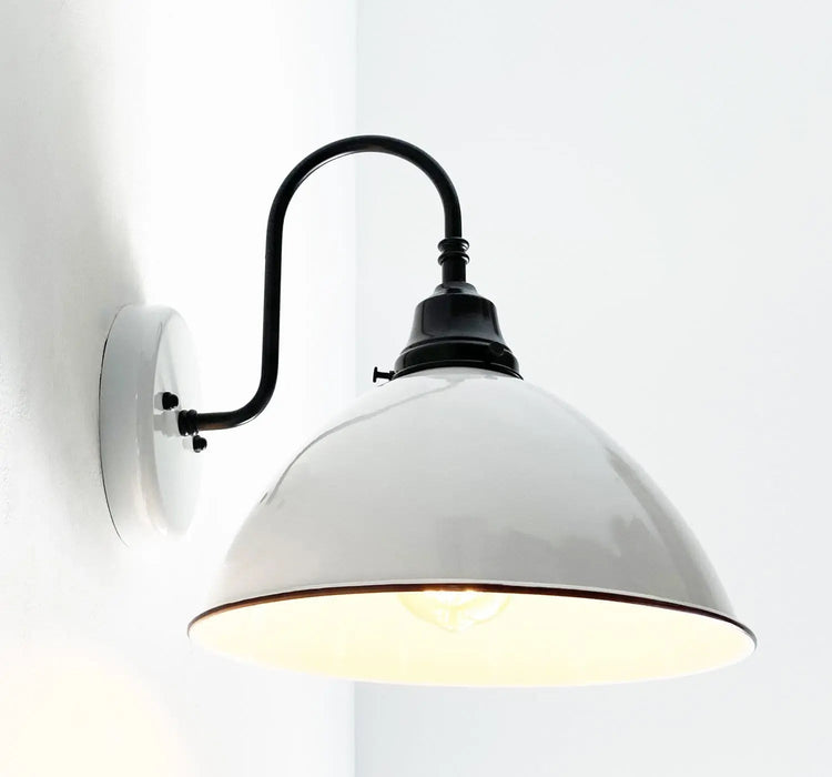 Large White Enamel Wall Sconce Light - Sweatfully