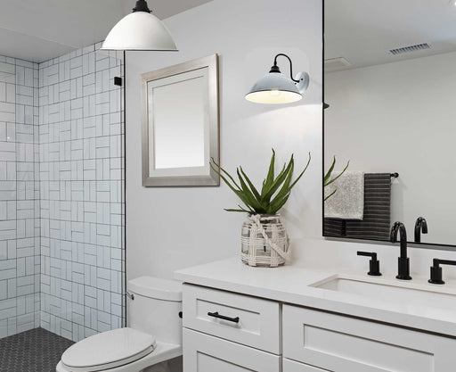 Large White Enamel Wall Sconce Light - Sweatfully