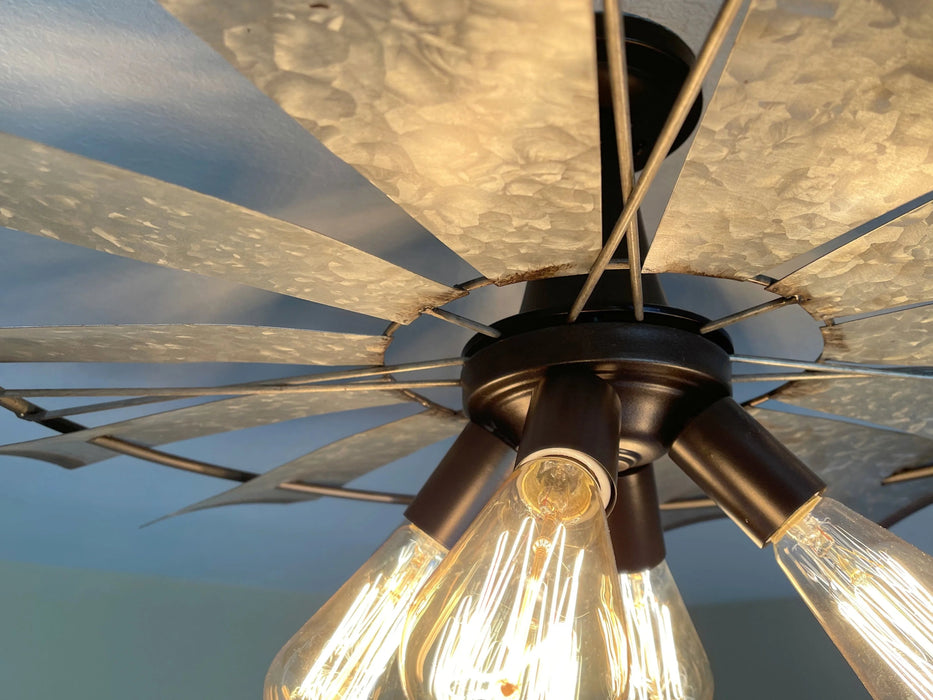 Farmhouse Windmill Light Fixture Flush Mount Ceiling Light 30" - Sweatfully