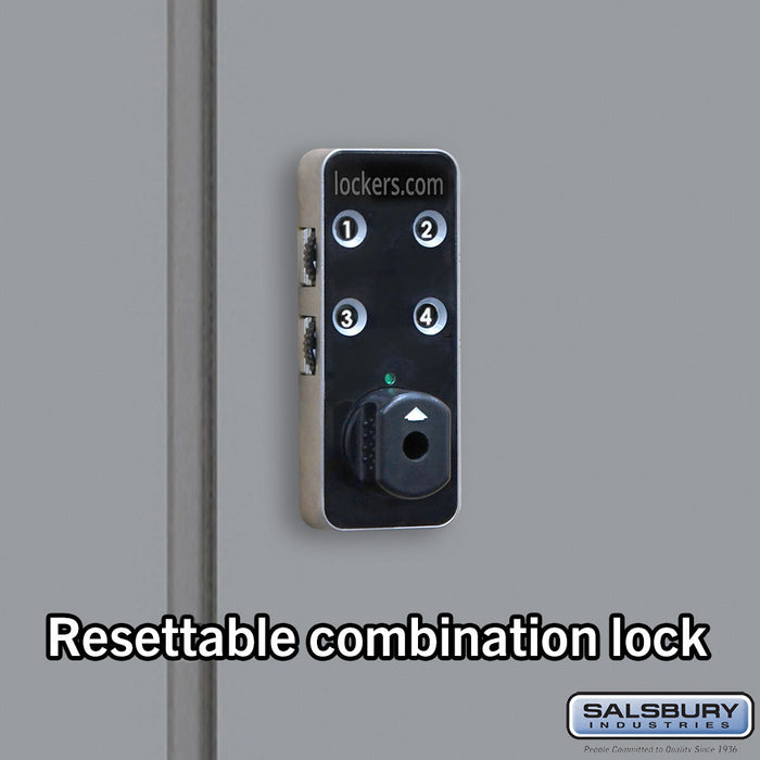 Salsbury 12" Wide Premier Wood Locker - Four Tier - 3 Wide - 6 Feet High - 18" Deep - Winter Fog - Resettable Combination Locks - Sweatfully