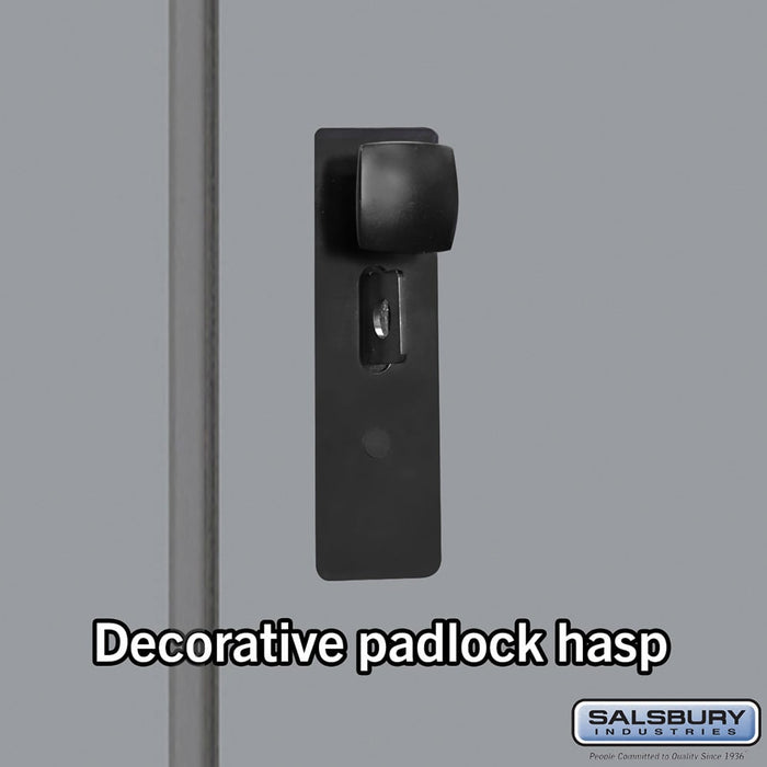 Salsbury 15" Wide Premier Wood Locker - Four Tier - 1 Wide - 6 Feet High - 18" Deep - Winter Fog - Hasps - Sweatfully
