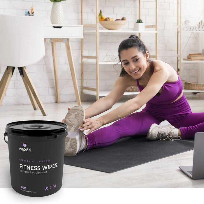 Wipex 400 Yoga Mat Wipes | Natural | Plant-based | For Fitness & Yoga Gear, Chiropractic, Massage Tables - Sweatfully
