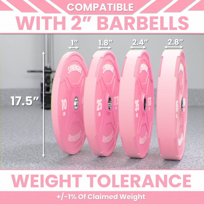 Synergee Pink EZ Grip Bumper Plates - Sweatfully
