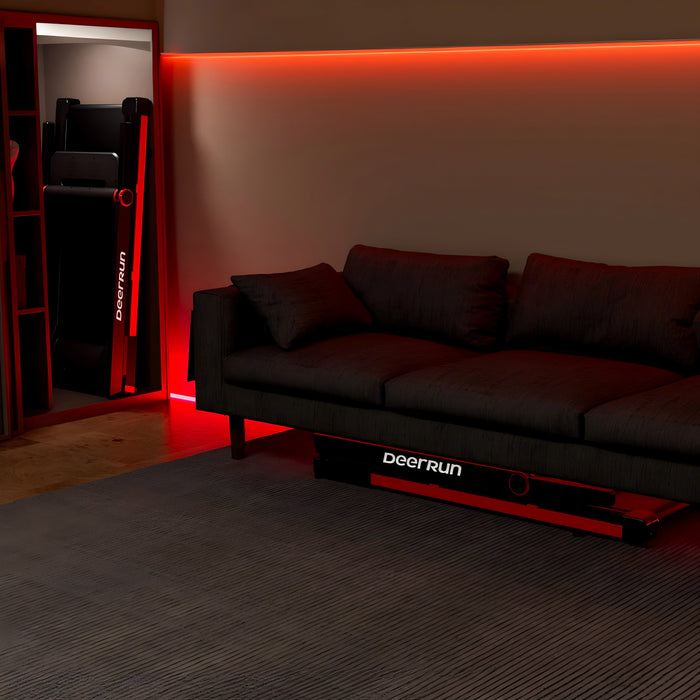 DeerRun A1 Pro Move+  6% Incline Foldable Treadmill——2025 Upgraded Chip & NFC Support | 350Lbs, 10mph Black - Sweatfully